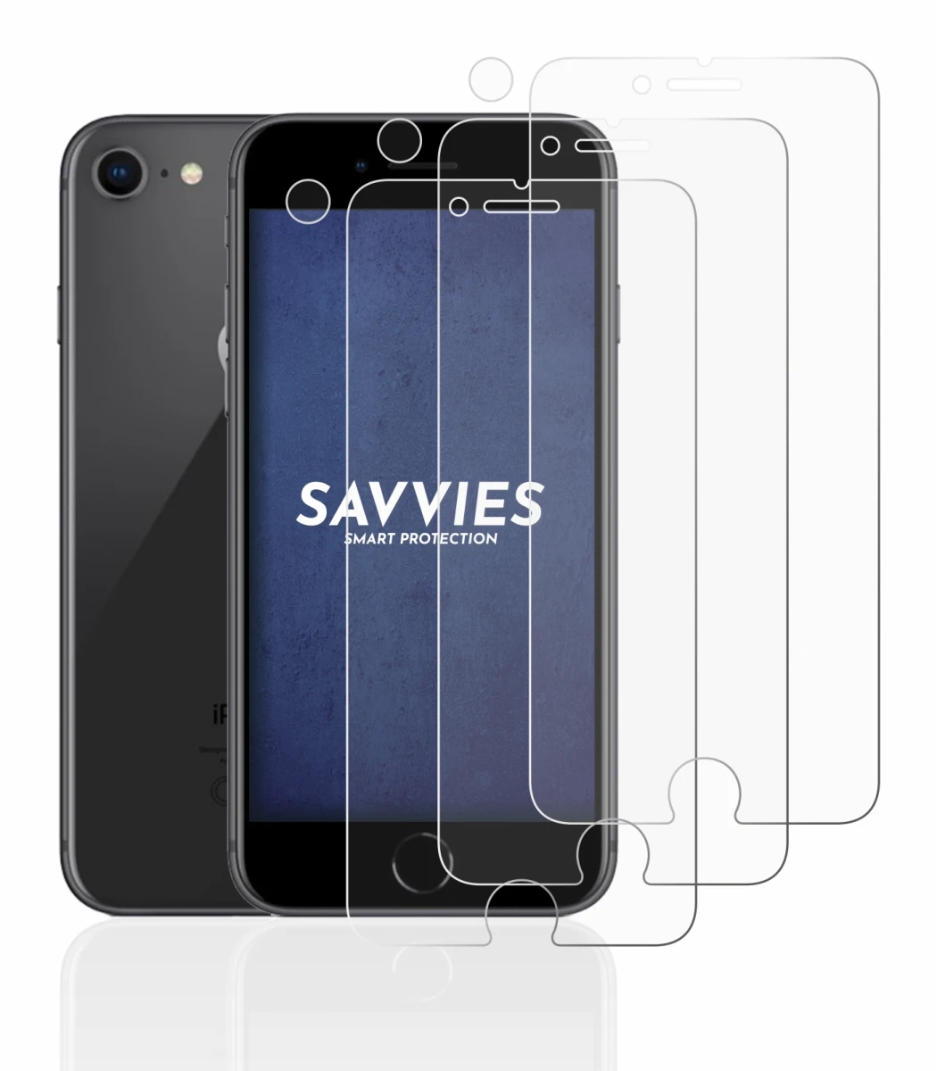 Immagine del dispositivo Apple iPhone 8 (Fronte+Fotocamera) con un'ampia varietà di protezioni per lo schermo.