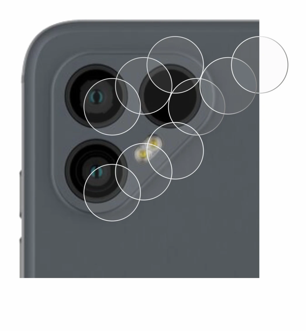 Immagine del dispositivo Fairphone 4 (SOLO Fotocamera) con un'ampia varietà di protezioni per lo schermo.