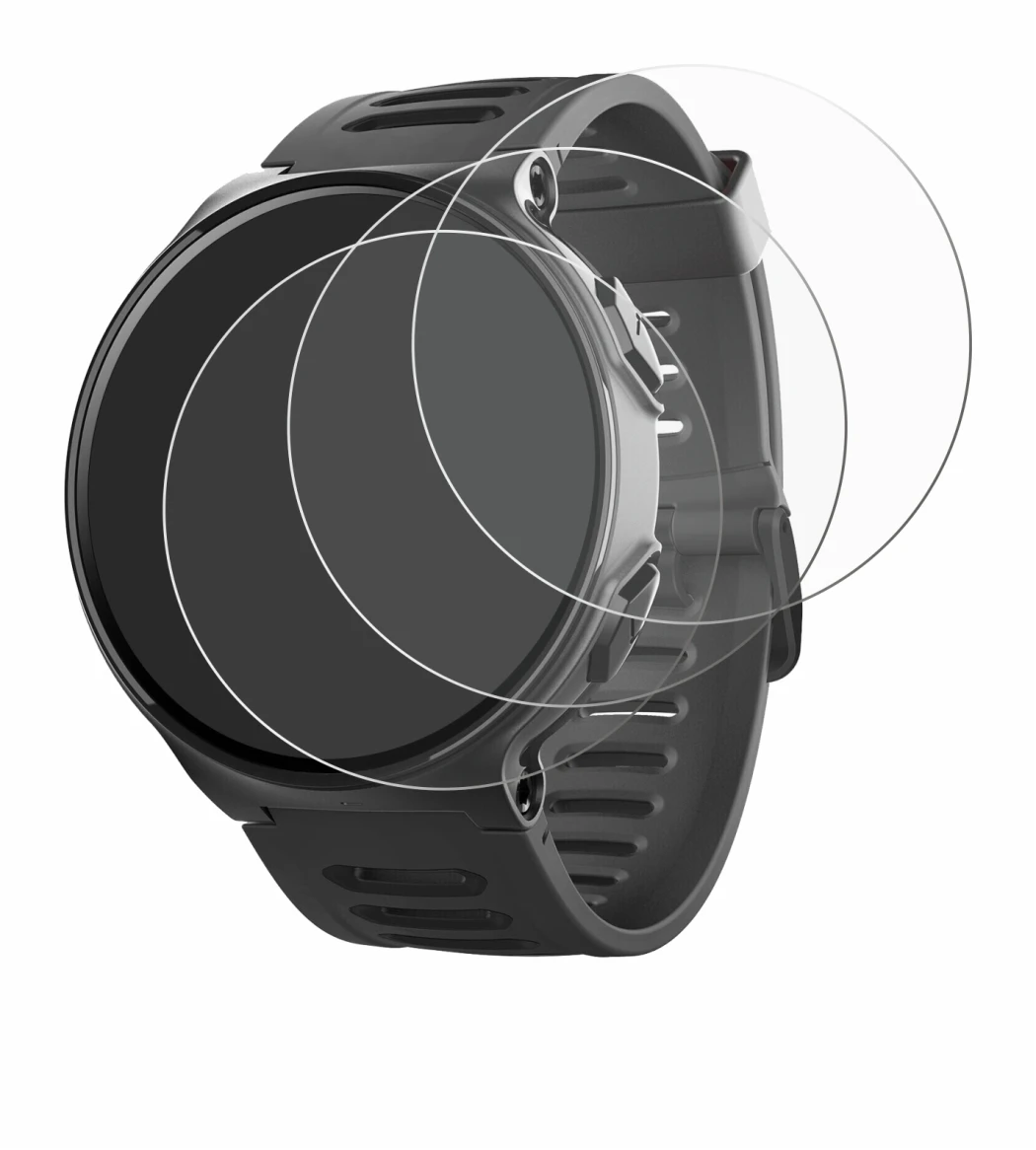 Immagine del dispositivo Kiprun 500 con un'ampia varietà di protezioni per lo schermo.