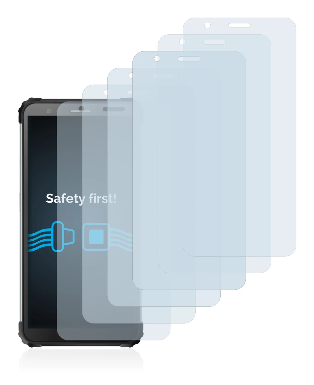 Immagine del dispositivo Blackview BV6600 Pro con un'ampia varietà di protezioni per lo schermo.