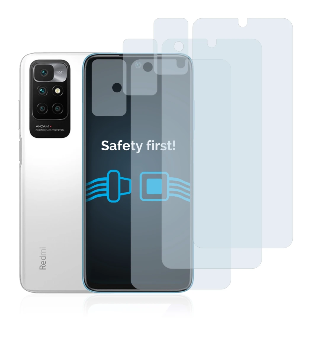 Immagine del dispositivo Xiaomi Redmi 10 (Fronte+Fotocamera) con un'ampia varietà di protezioni per lo schermo.