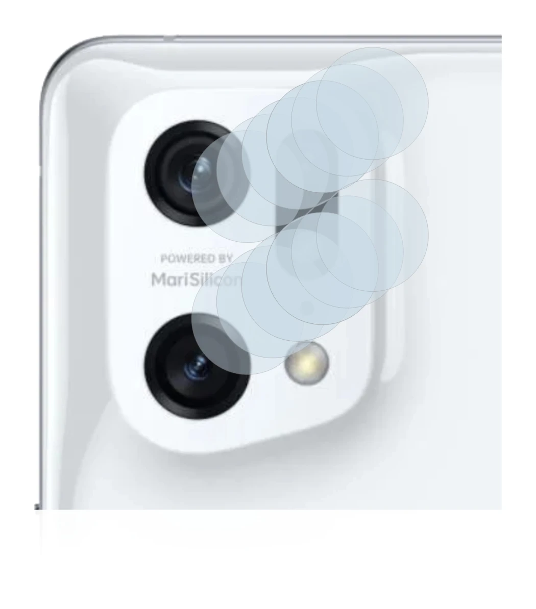 Immagine del dispositivo Oppo Find X5 Pro (SOLO Fotocamera) con un'ampia varietà di protezioni per lo schermo.