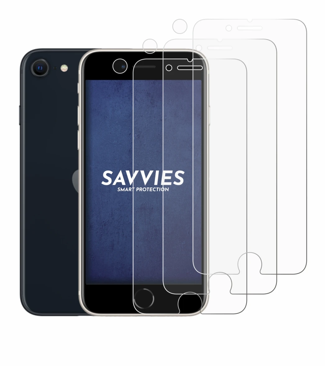 Immagine del dispositivo Apple iPhone SE 3 2022 (Fronte+Fotocamera) con un'ampia varietà di protezioni per lo schermo.
