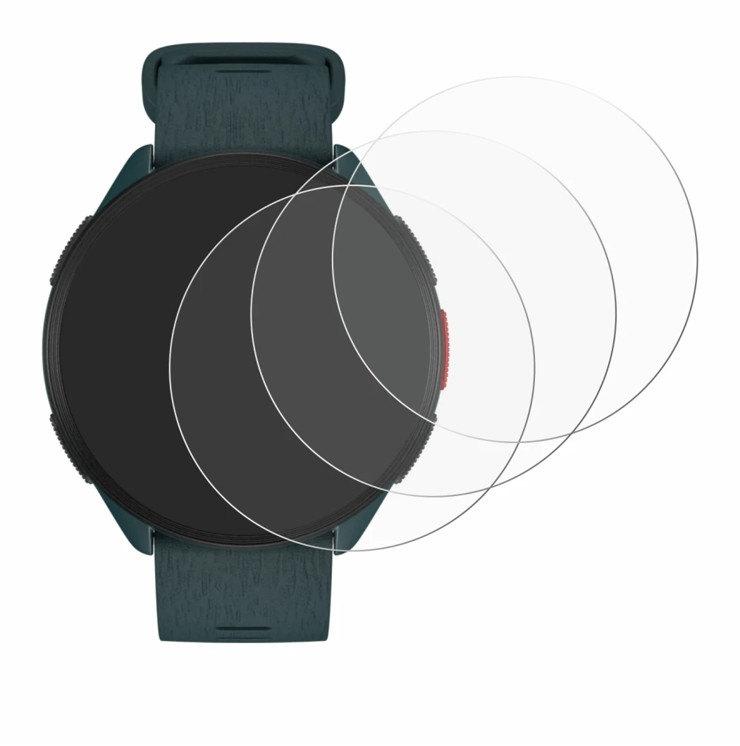 Immagine del dispositivo Polar Pacer con un'ampia varietà di protezioni per lo schermo.