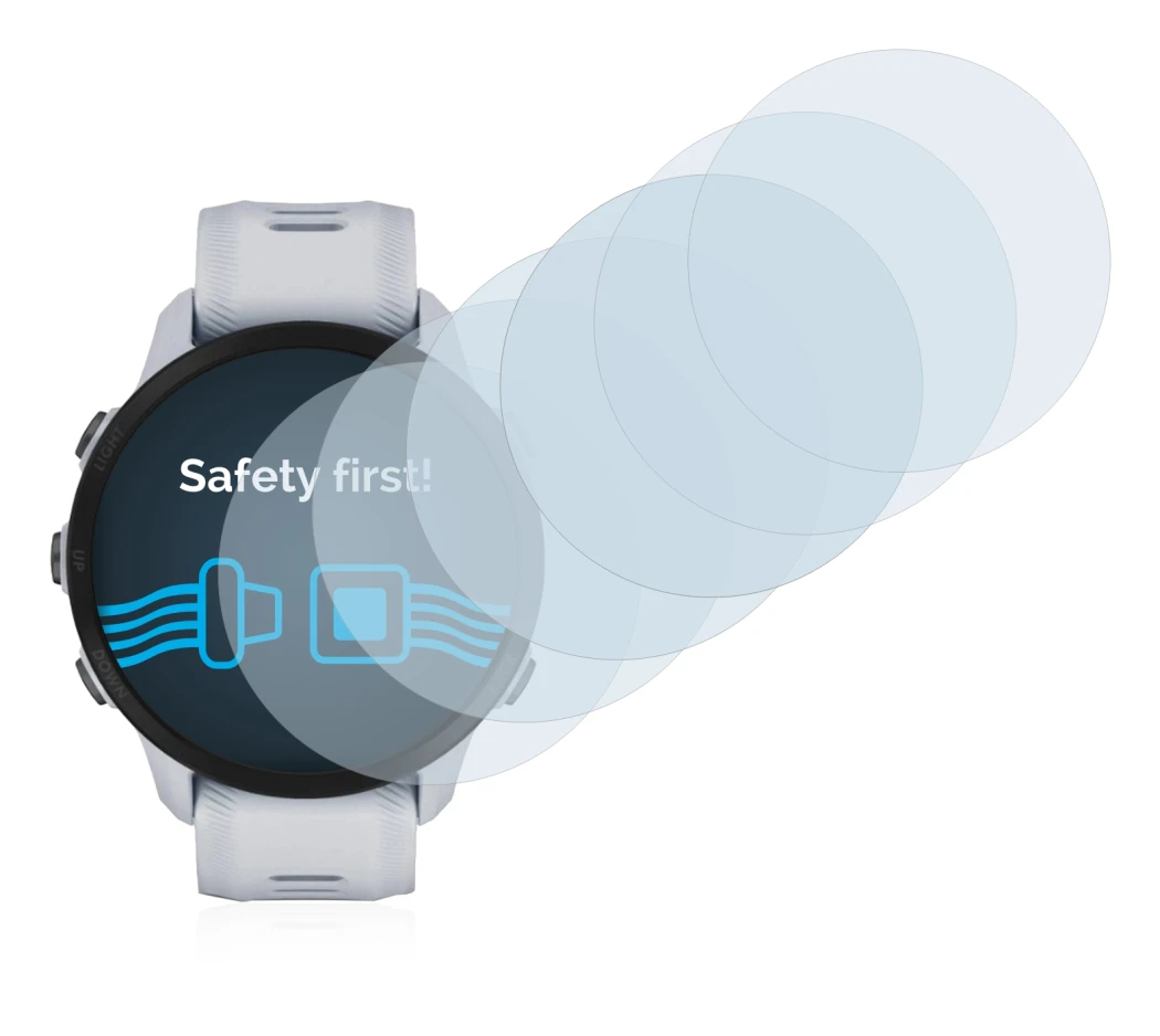 Immagine del dispositivo Garmin Forerunner 955 Solar con un'ampia varietà di protezioni per lo schermo.