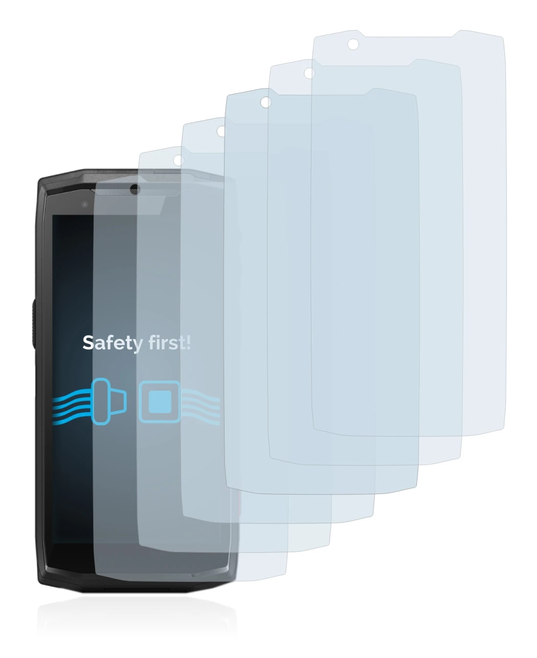 Immagine del dispositivo Crosscall Core-M5 con un'ampia varietà di protezioni per lo schermo.