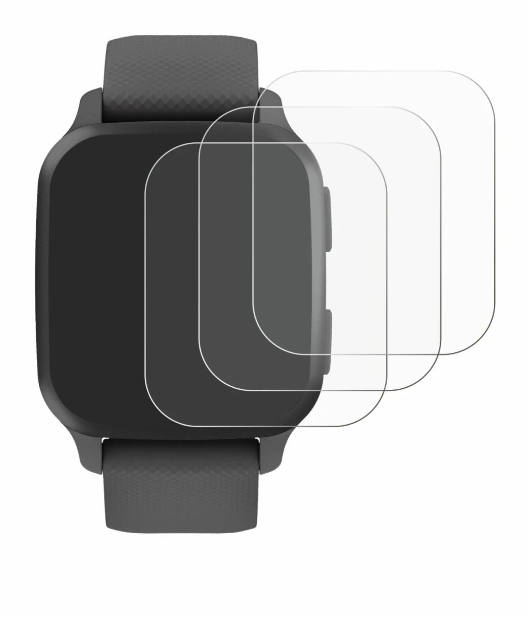 Immagine del dispositivo Garmin Venu Sq 2 con un'ampia varietà di protezioni per lo schermo.