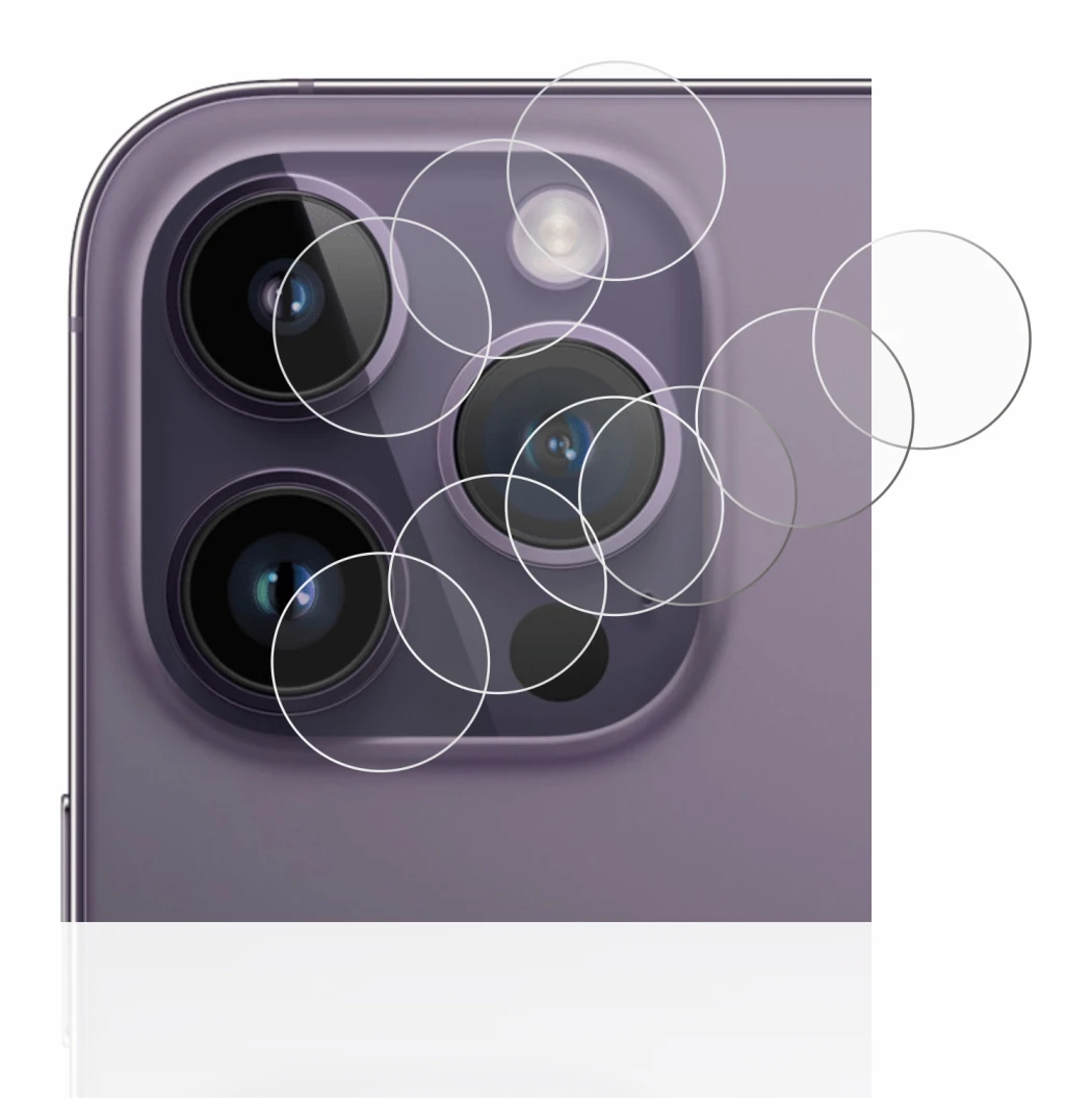 Immagine del dispositivo Apple iPhone 14 Pro (SOLO Fotocamera) con un'ampia varietà di protezioni per lo schermo.
