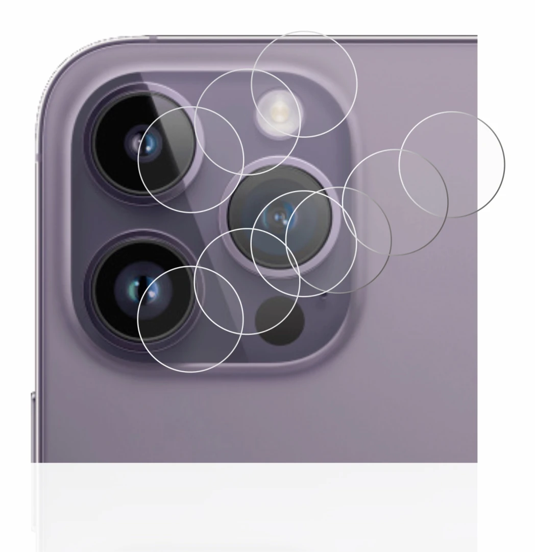 Immagine del dispositivo Apple iPhone 14 Pro Max (SOLO Fotocamera) con un'ampia varietà di protezioni per lo schermo.