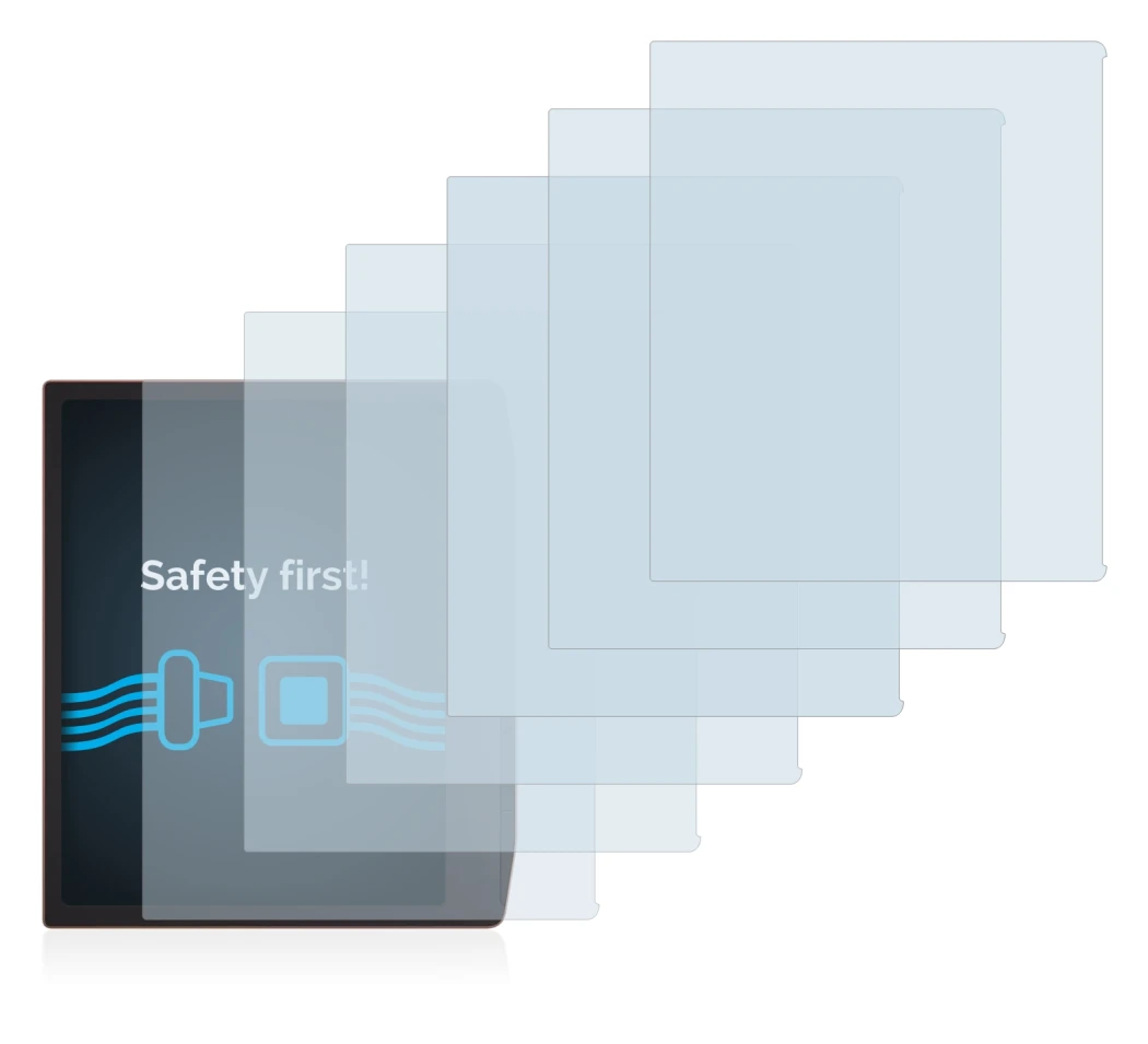 Immagine del dispositivo PocketBook Era con un'ampia varietà di protezioni per lo schermo.