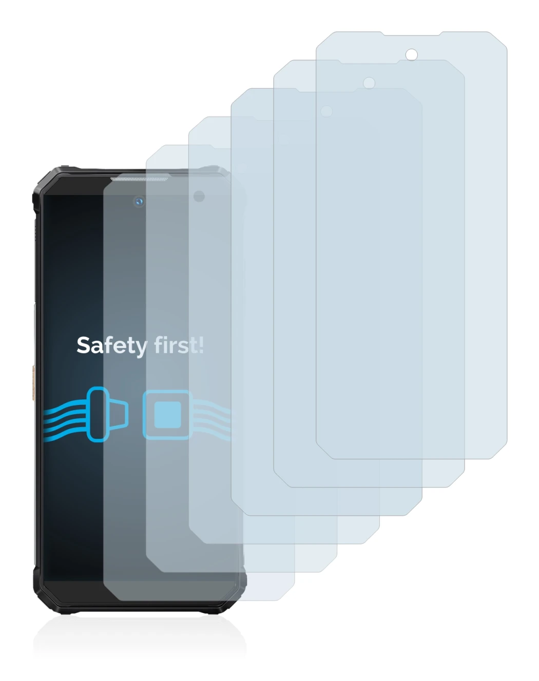Immagine del dispositivo Oukitel WP19 con un'ampia varietà di protezioni per lo schermo.