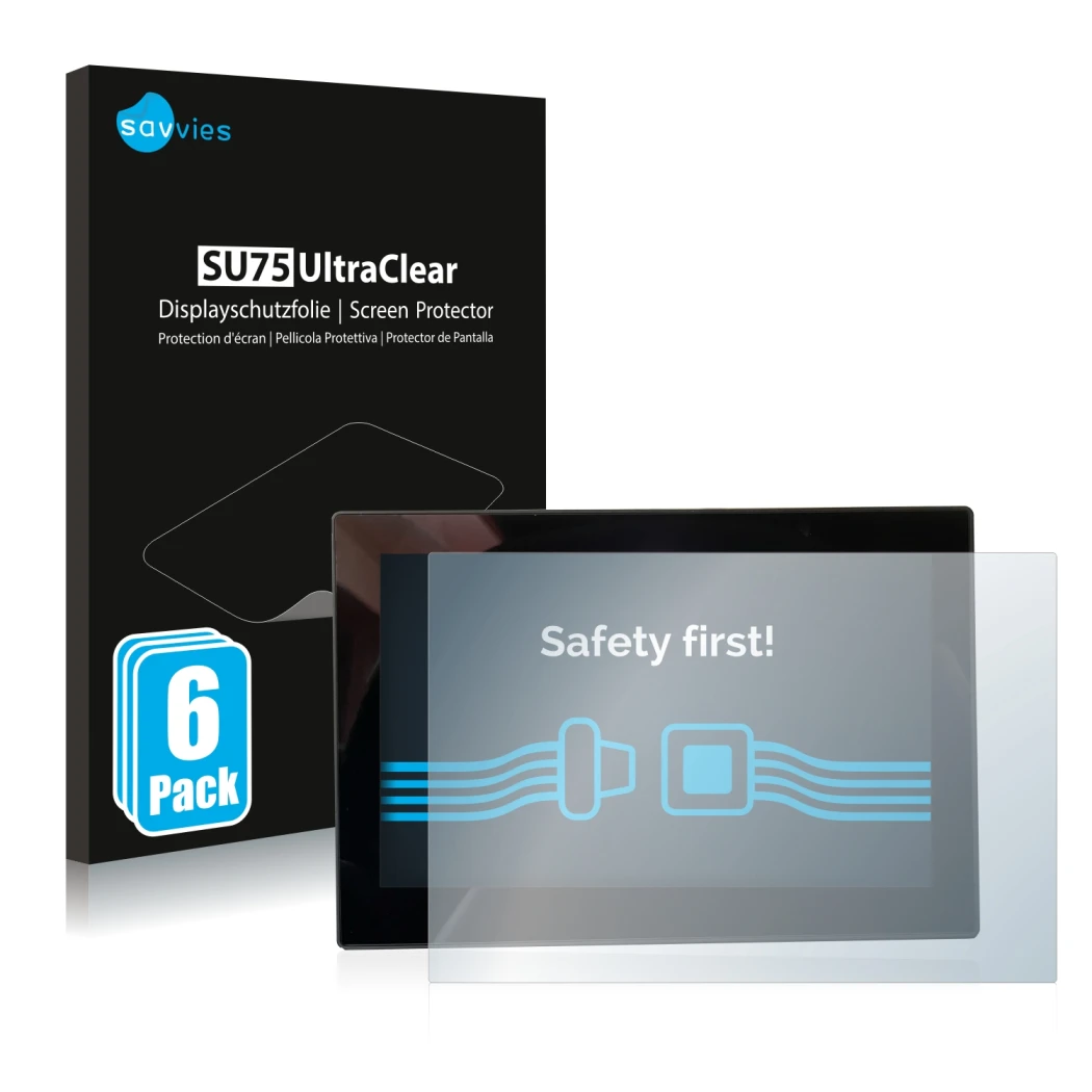 Parte frontale di una confezione del prodotto con il logo del marchio Savvies. Accanto è raffigurato il dispositivo MG 4 7-Zol