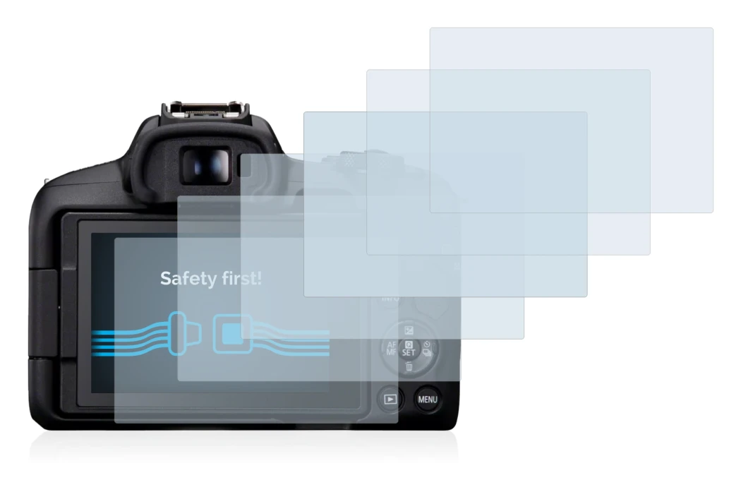 Immagine del dispositivo Canon EOS R50 con un'ampia varietà di protezioni per lo schermo.