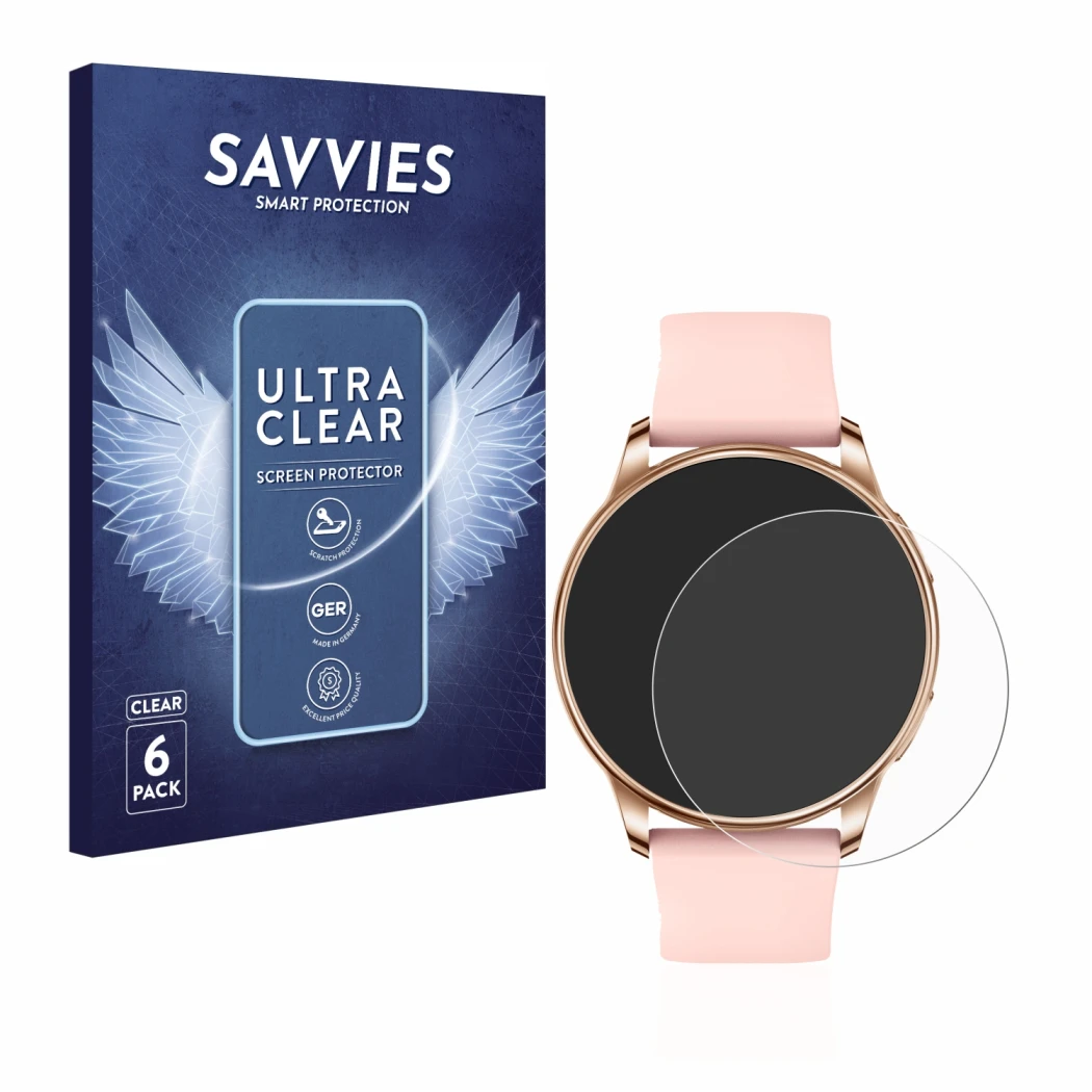 Parte frontale di una confezione del prodotto con il logo del marchio Savvies. Accanto è raffigurato il dispositivo Levowatch 