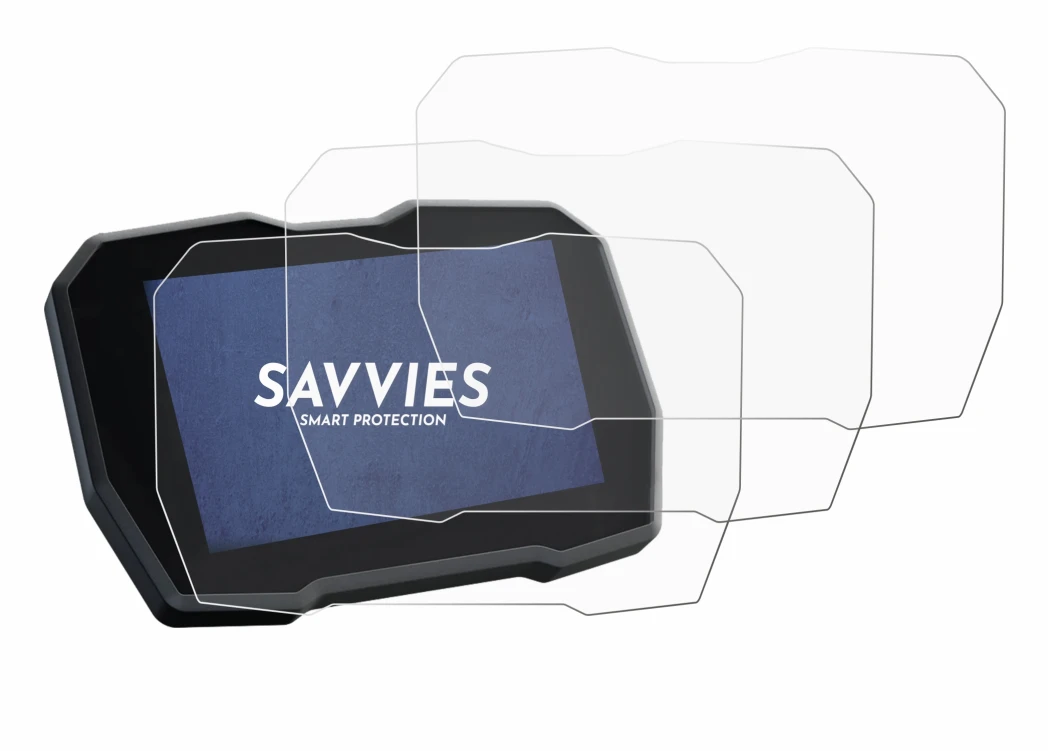 Immagine del dispositivo Ducati Multistrada V4 2021+ con un'ampia varietà di protezioni per lo schermo.