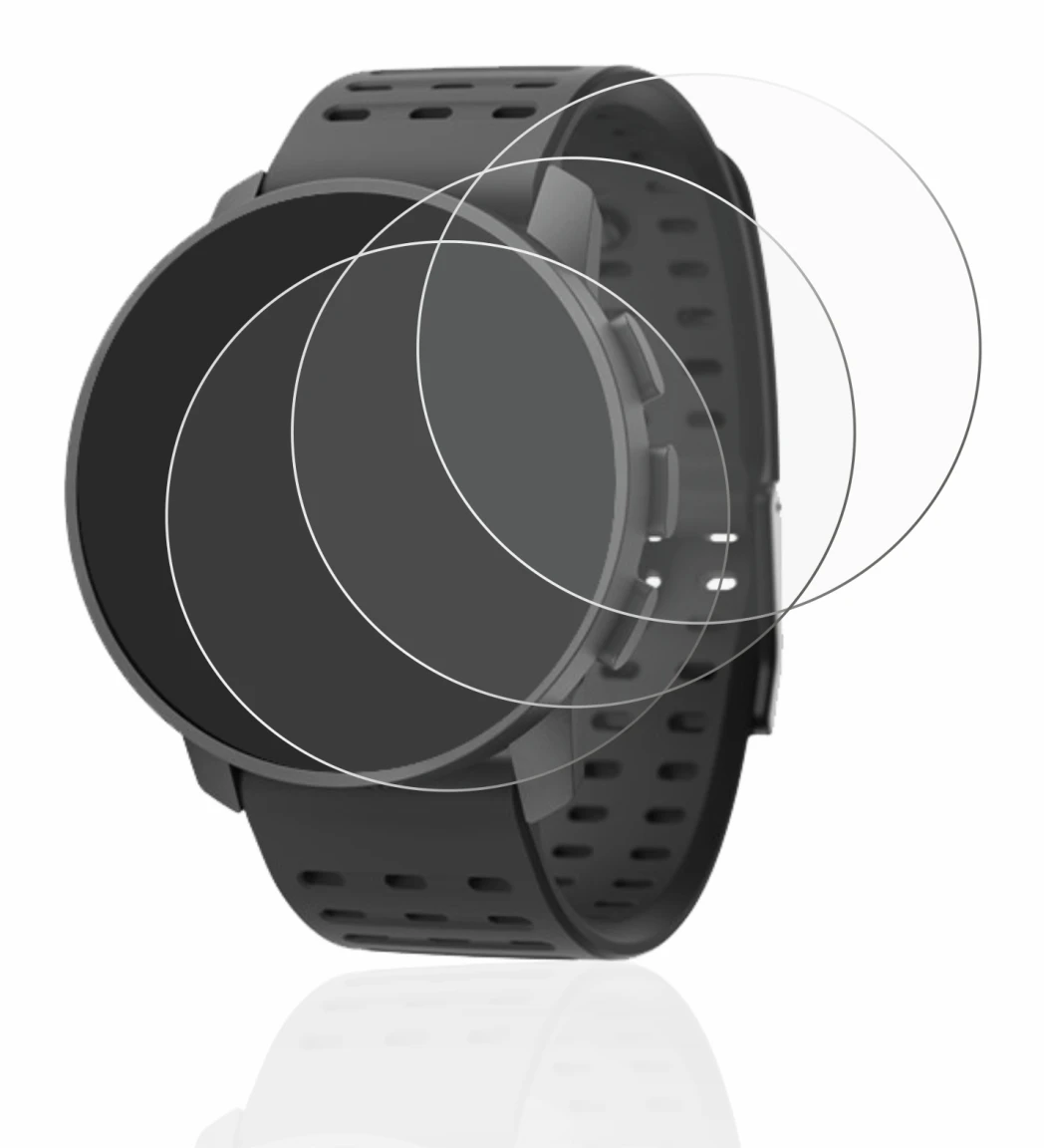 Immagine del dispositivo Suunto 9 Peak Pro con un'ampia varietà di protezioni per lo schermo.