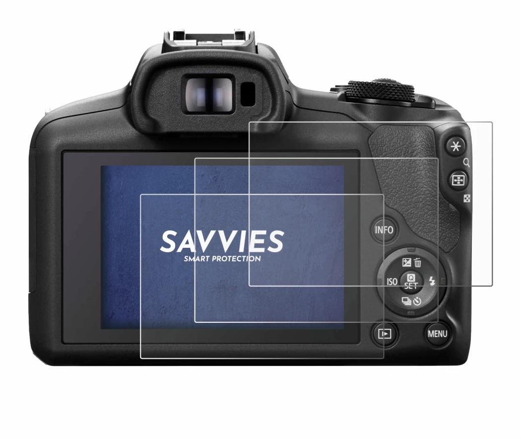 Immagine del dispositivo Canon EOS R100 con un'ampia varietà di protezioni per lo schermo.