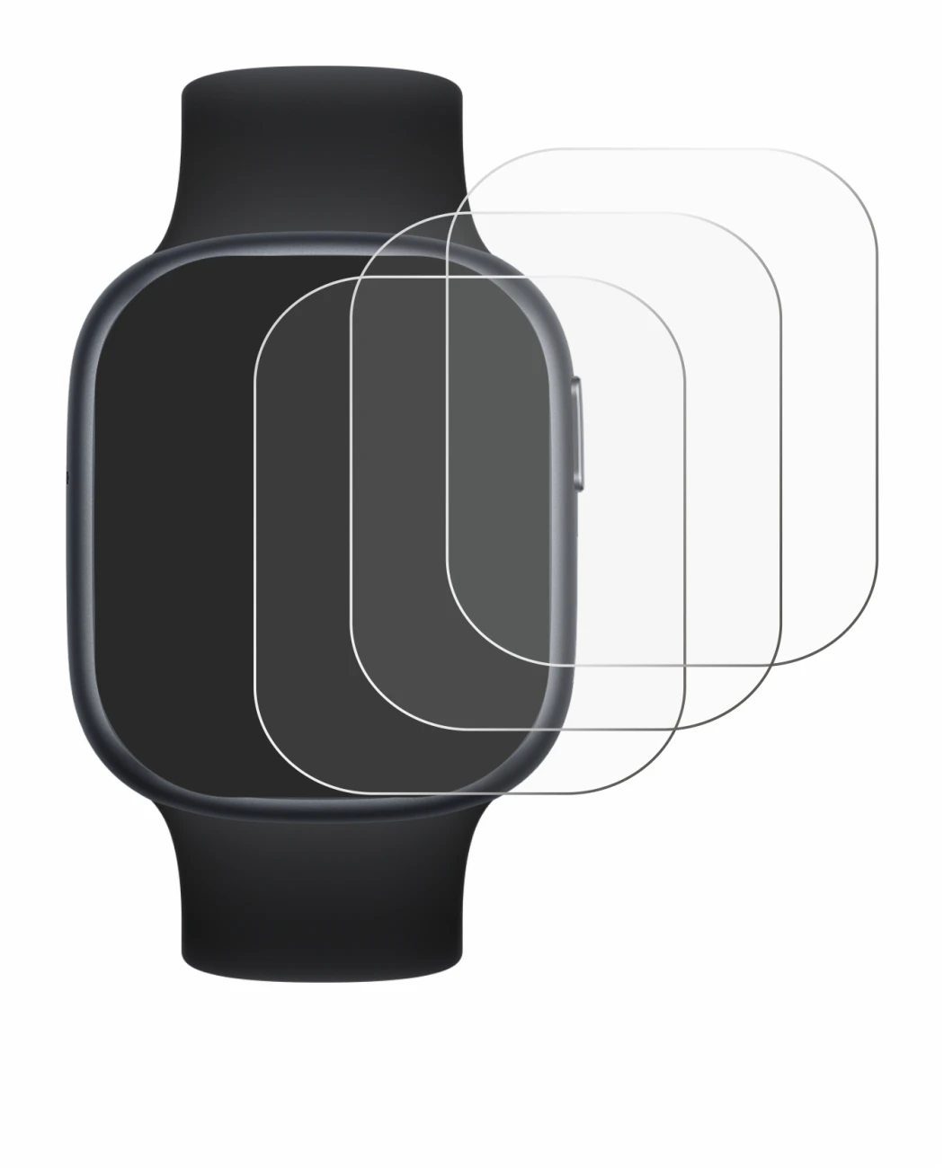 Immagine del dispositivo Honor Watch 4 con un'ampia varietà di protezioni per lo schermo.