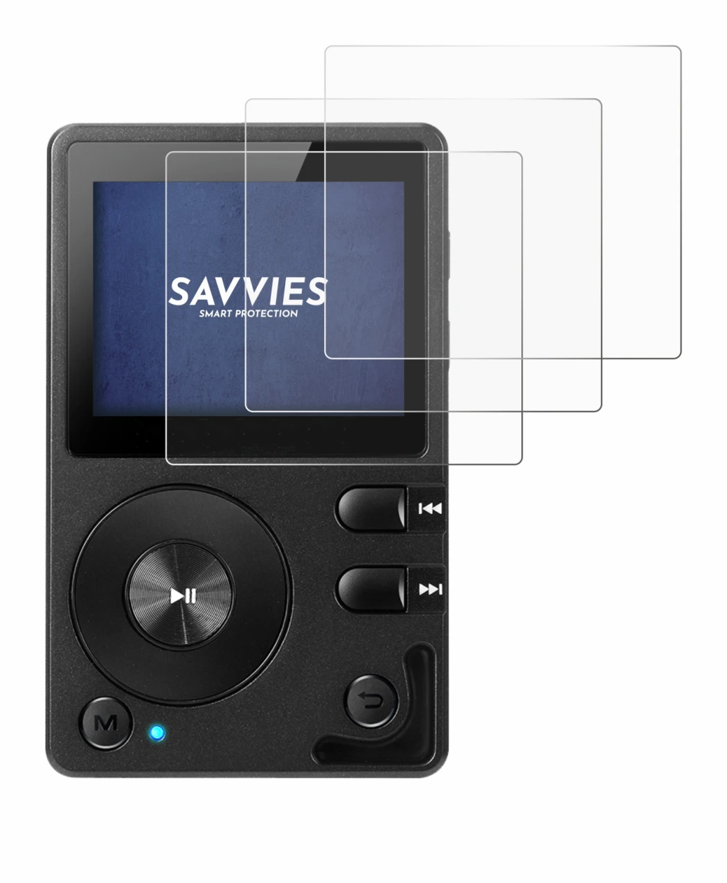 Immagine del dispositivo Hifi Walker H2 con un'ampia varietà di protezioni per lo schermo.