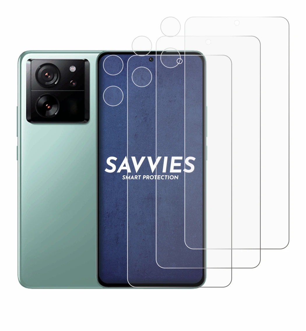 Immagine del dispositivo Xiaomi 13T Pro (Fronte+Fotocamera) con un'ampia varietà di protezioni per lo schermo.