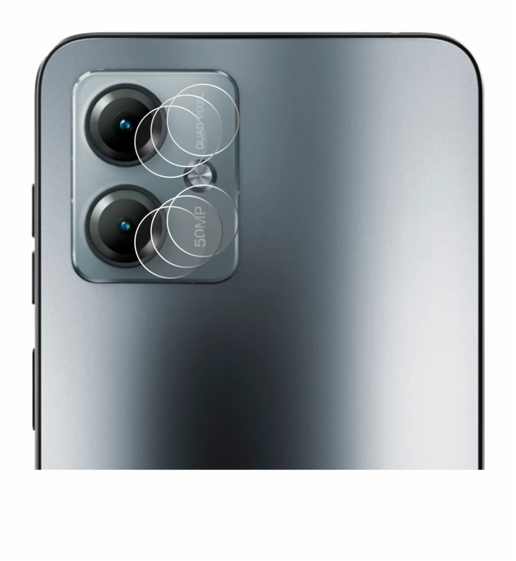 Immagine del dispositivo Motorola Moto G14 (SOLO Fotocamera) con un'ampia varietà di protezioni per lo schermo.