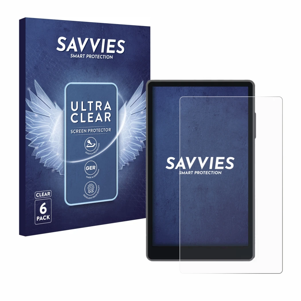 Parte frontale di una confezione del prodotto con il logo del marchio Savvies. Accanto è raffigurato il dispositivo Keystone 3