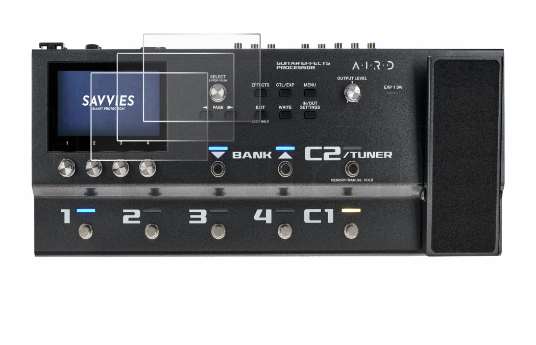 Immagine del dispositivo Boss GX-100 con un'ampia varietà di protezioni per lo schermo.