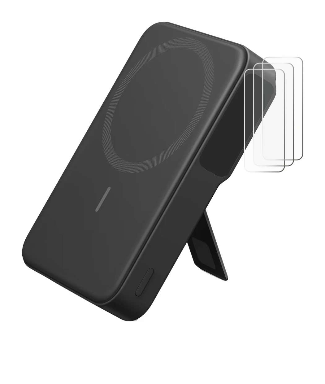 Immagine del dispositivo Anker MagGo con un'ampia varietà di protezioni per lo schermo.