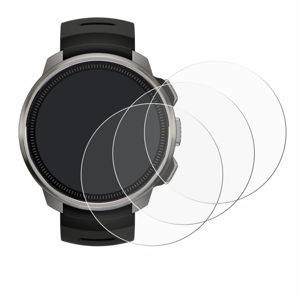 Immagine del dispositivo Suunto Ocean con un'ampia varietà di protezioni per lo schermo.
