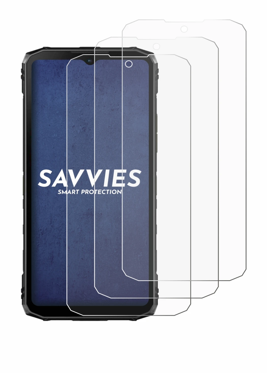 Immagine del dispositivo Doogee Blade 10 Pro con un'ampia varietà di protezioni per lo schermo.