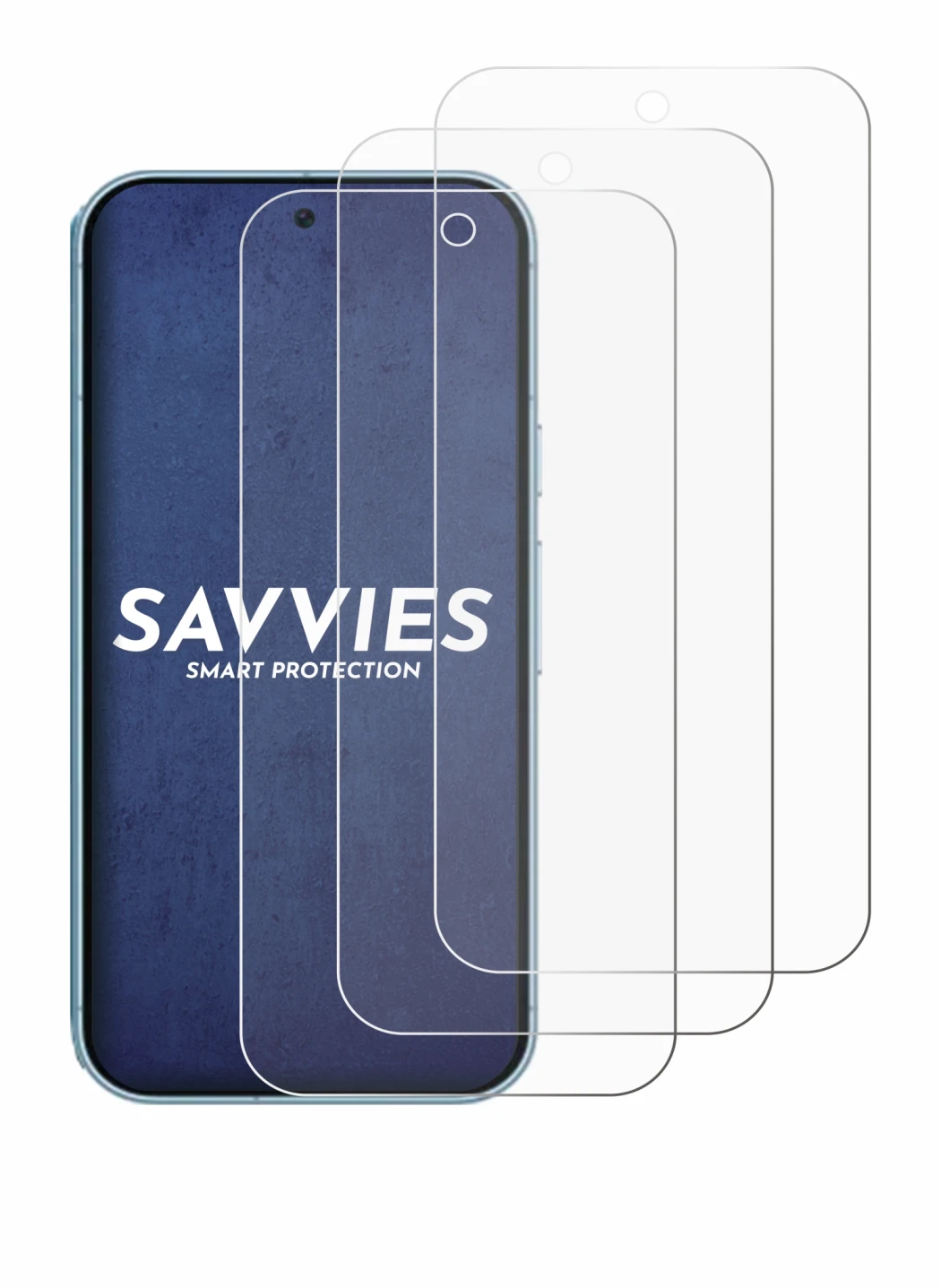 Immagine del dispositivo Google Pixel 9 con un'ampia varietà di protezioni per lo schermo.