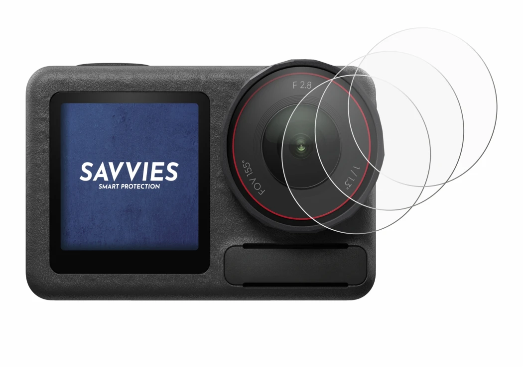 Immagine del dispositivo DJI Osmo Action 5 Pro (Lente) con un'ampia varietà di protezioni per lo schermo.