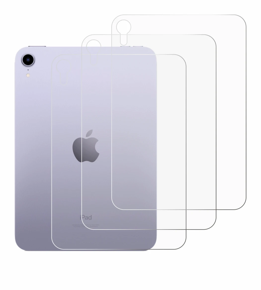 Immagine del dispositivo Apple iPad Mini 7 2024 (Posteriore) con un'ampia varietà di protezioni per lo schermo.