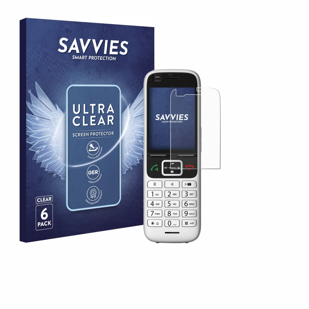 Parte frontale di una confezione del prodotto con il logo del marchio Savvies. Accanto è raffigurato il dispositivo Unify Open