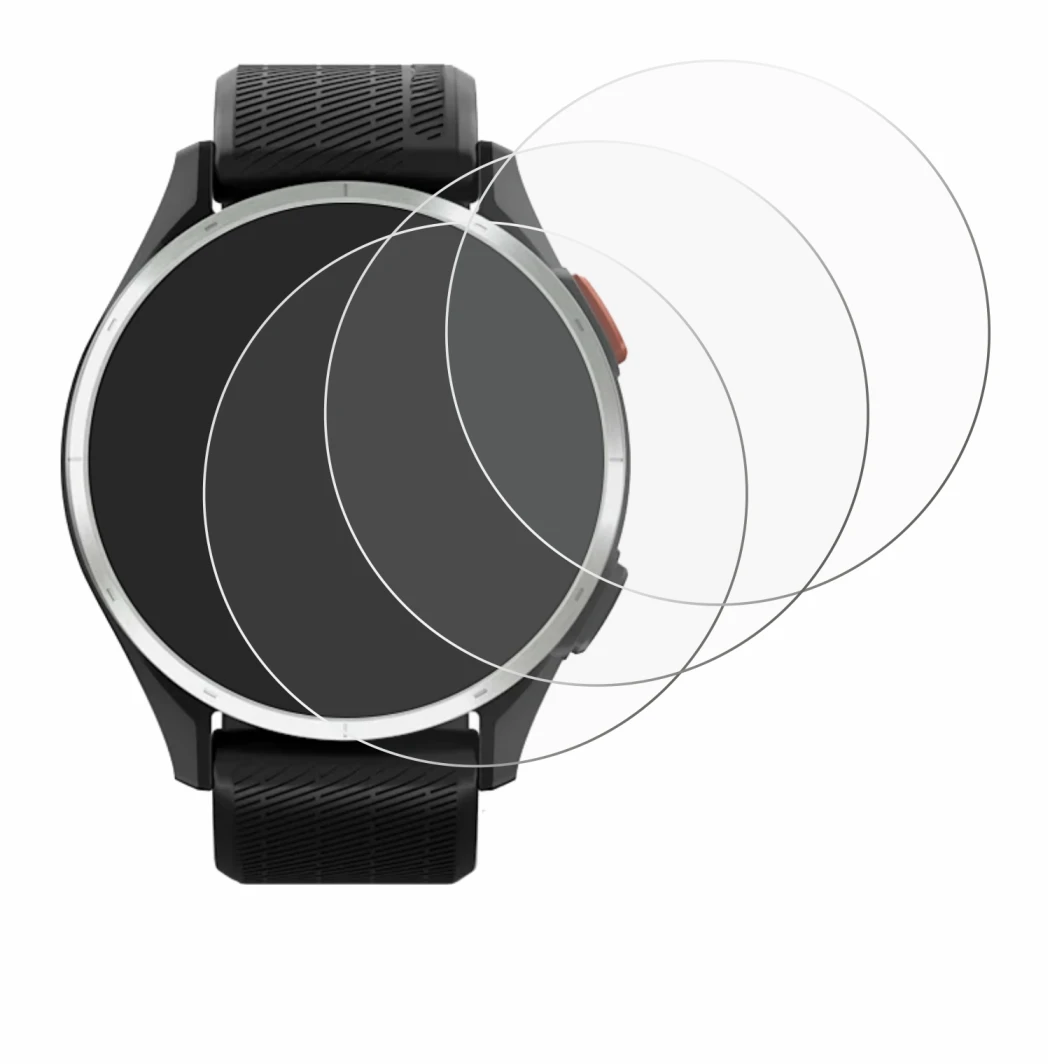 Immagine del dispositivo Garmin Approach S44 con un'ampia varietà di protezioni per lo schermo.