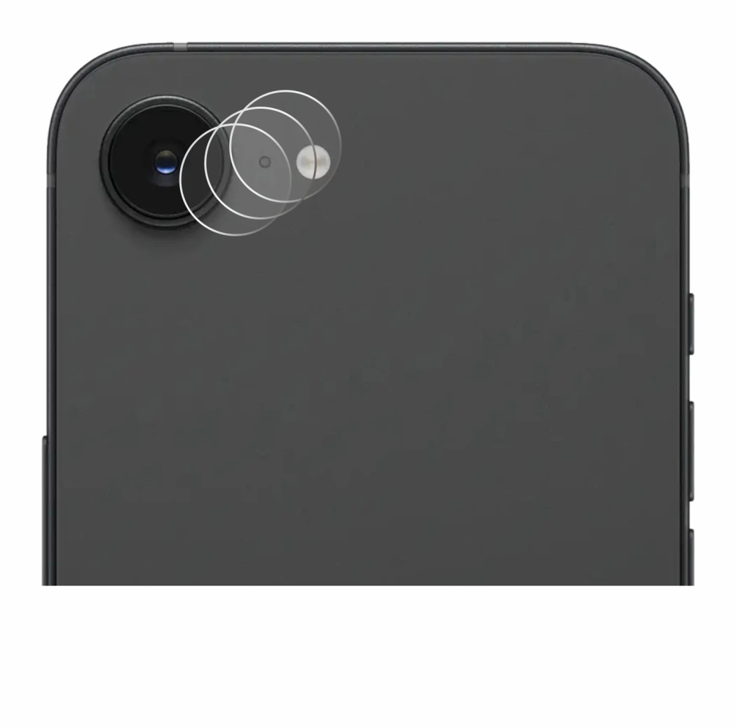 Immagine del dispositivo Apple iPhone 16e (SOLO Fotocamera) con un'ampia varietà di protezioni per lo schermo.