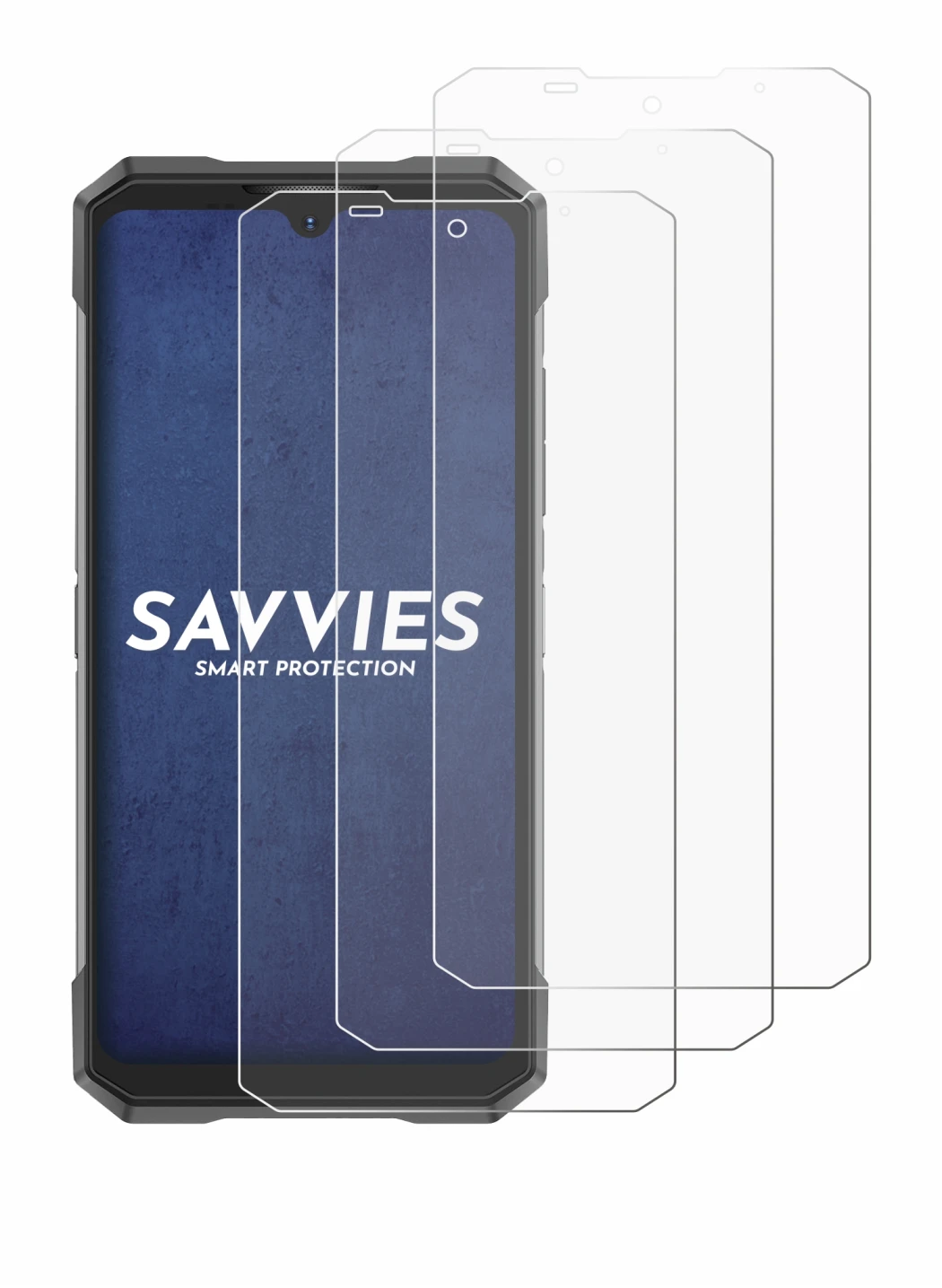 Immagine del dispositivo Doogee S200X con un'ampia varietà di protezioni per lo schermo.