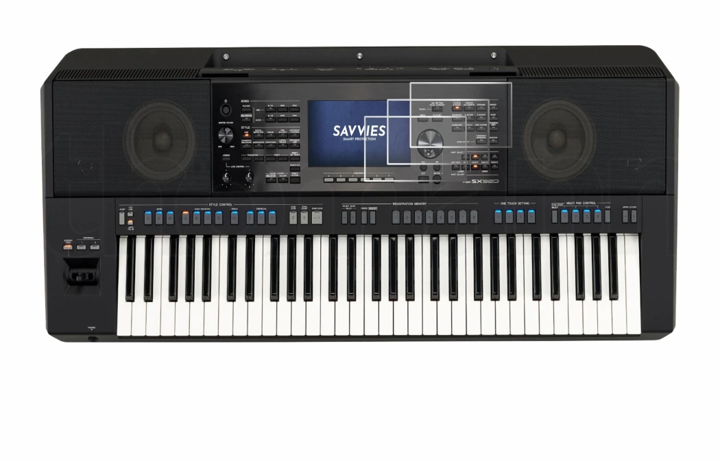 Immagine del dispositivo Yamaha PSR-SX920 con un'ampia varietà di protezioni per lo schermo.