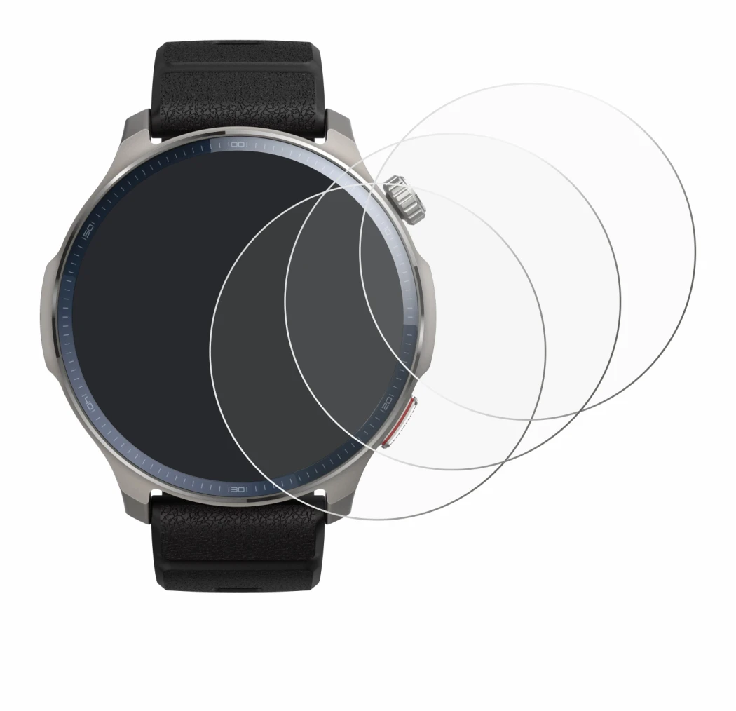 Immagine del dispositivo Huami Amazfit Balance 2 con un'ampia varietà di protezioni per lo schermo.