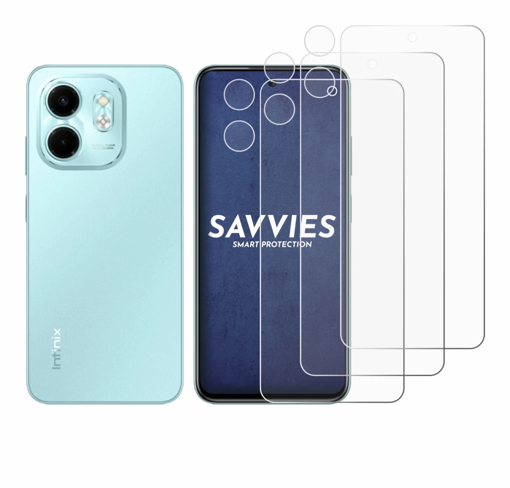 Immagine del dispositivo Infinix Smart 9 (Fronte+Fotocamera) con un'ampia varietà di protezioni per lo schermo.