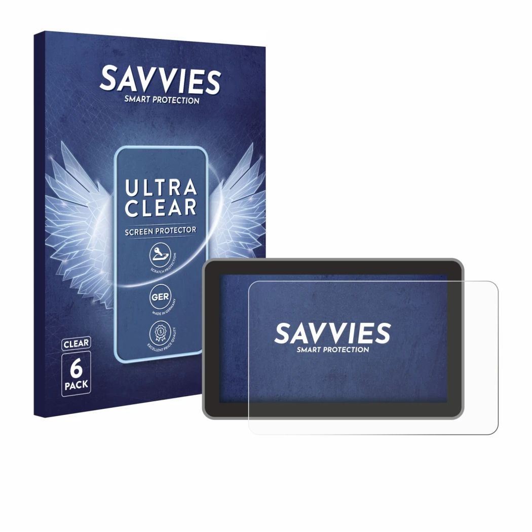 Parte frontale di una confezione del prodotto con il logo del marchio Savvies. Accanto è raffigurato il dispositivo Bambu Lab 