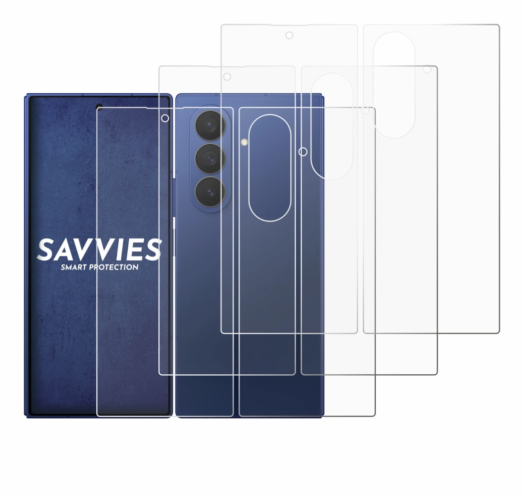 Immagine del dispositivo Samsung Galaxy Z Fold 7 (Fronte+Retro) con un'ampia varietà di protezioni per lo schermo.