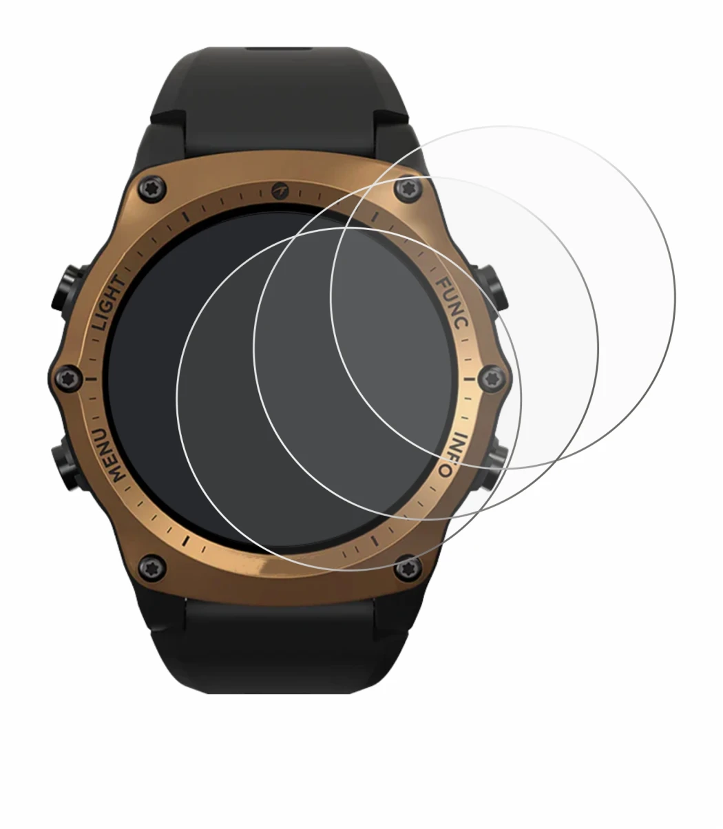 Immagine del dispositivo Shearwater Teric dive computer con un'ampia varietà di protezioni per lo schermo.