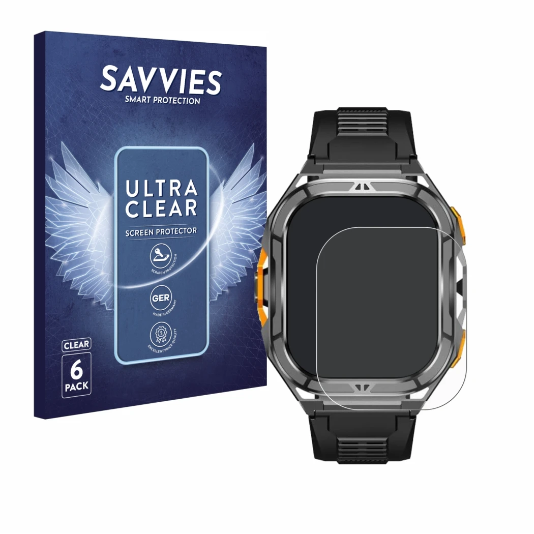 Parte frontale di una confezione del prodotto con il logo del marchio Savvies. Accanto è raffigurato il dispositivo Stahlgear 