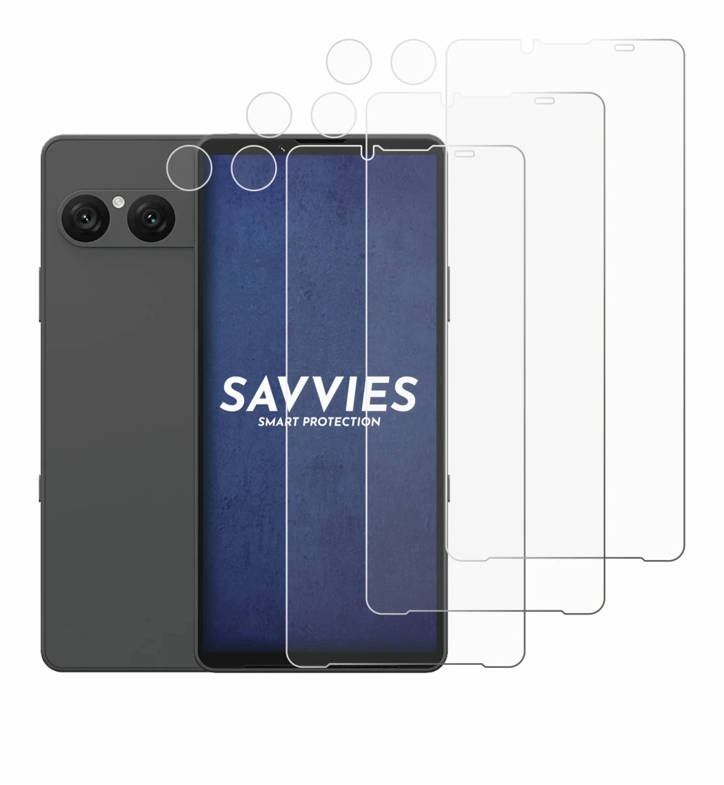 Immagine del dispositivo Sony Xperia 10 VII (Fronte+Fotocamera) con un'ampia varietà di protezioni per lo schermo.