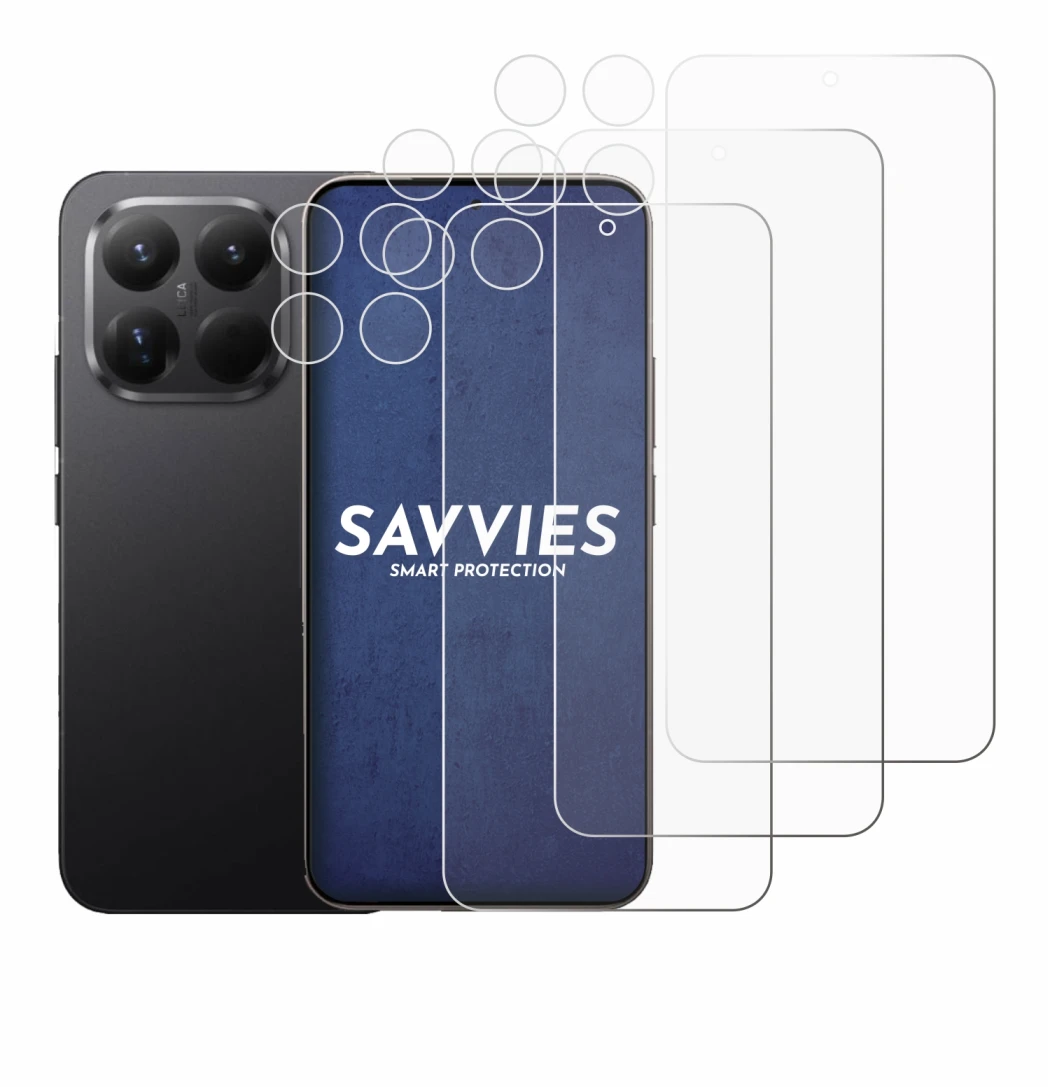 Immagine del dispositivo Xiaomi 15T Pro (Fronte+Fotocamera) con un'ampia varietà di protezioni per lo schermo.