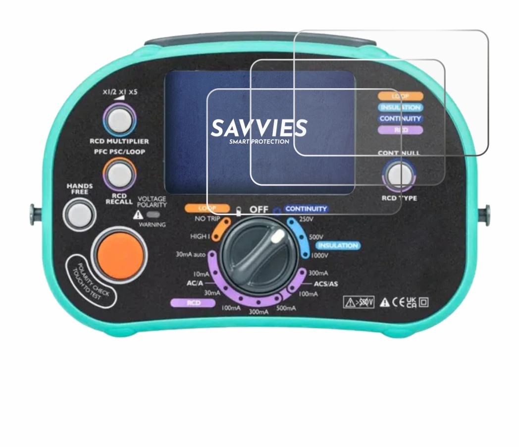 Immagine del dispositivo Kewtech KT63DL con un'ampia varietà di protezioni per lo schermo.