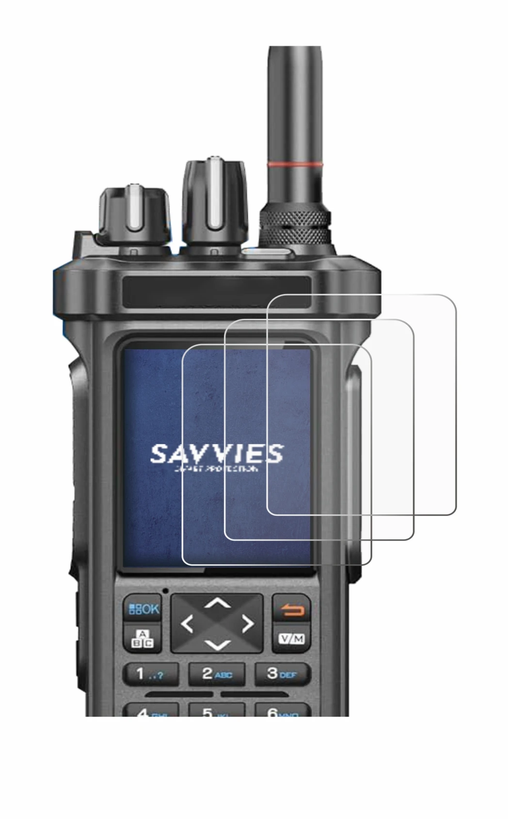 Immagine del dispositivo Radtel RT-950 Pro con un'ampia varietà di protezioni per lo schermo.