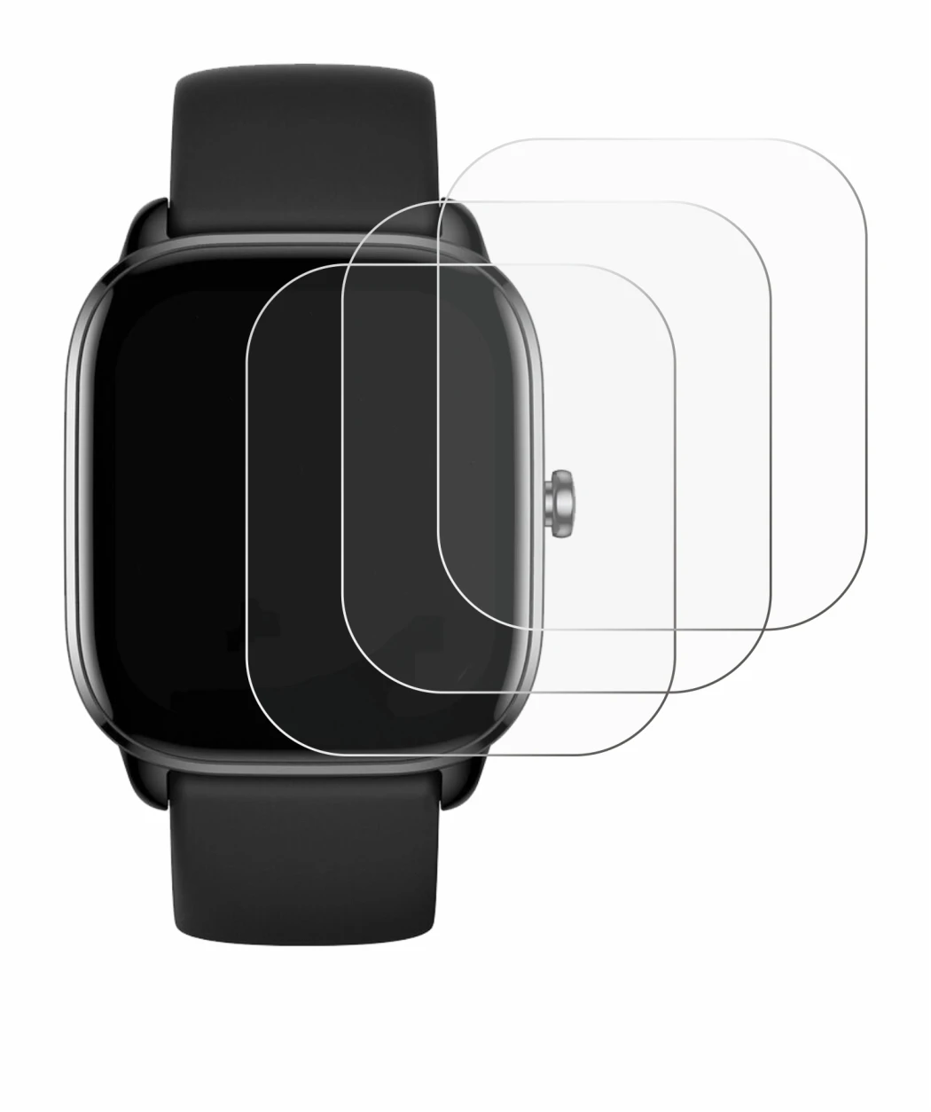 Immagine del dispositivo Sector Smartwatch S-07 con un'ampia varietà di protezioni per lo schermo.