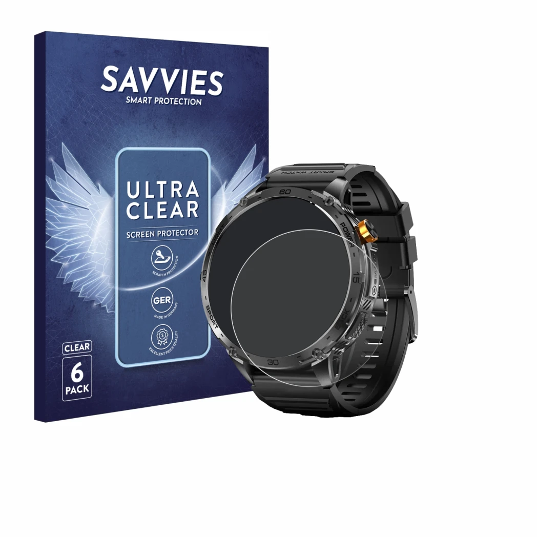 Parte frontale di una confezione del prodotto con il logo del marchio Savvies. Accanto è raffigurato il dispositivo Stahlgear 